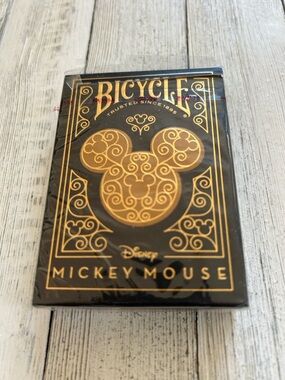 Disney & Bicycle Mickey Mouse Gold & Black Playing Cards